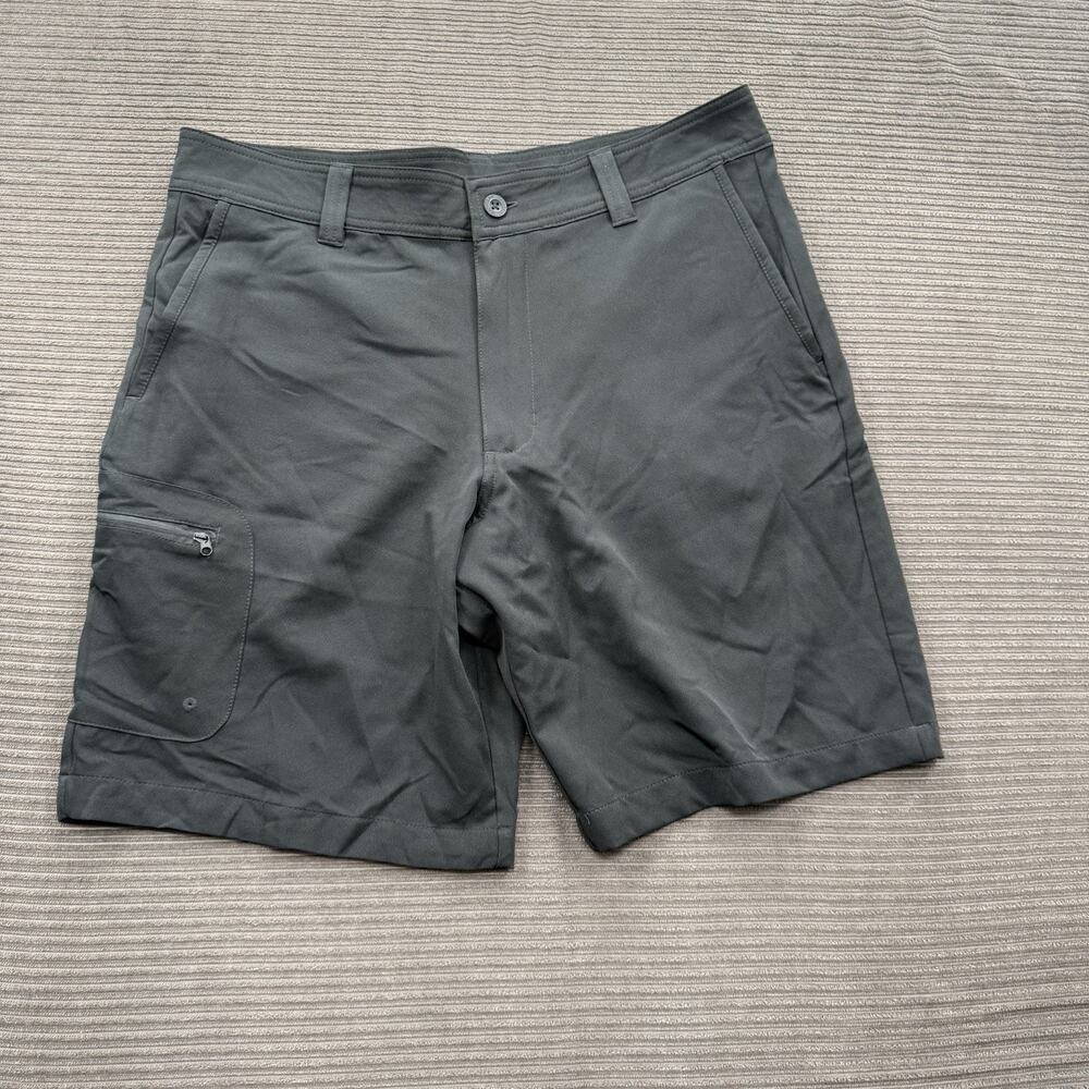 Magellan Fish Gear Cargo Shorts Men 34 Black Polyester Water Repellent Outdoors.
